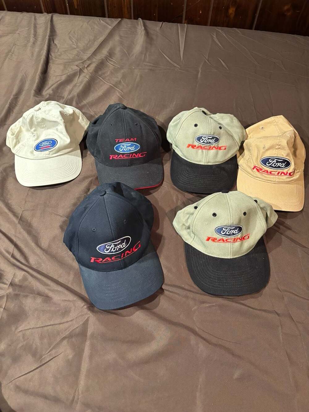 Lot of 6 Ford Racing NASCAR Embroidered Baseball Hats Caps